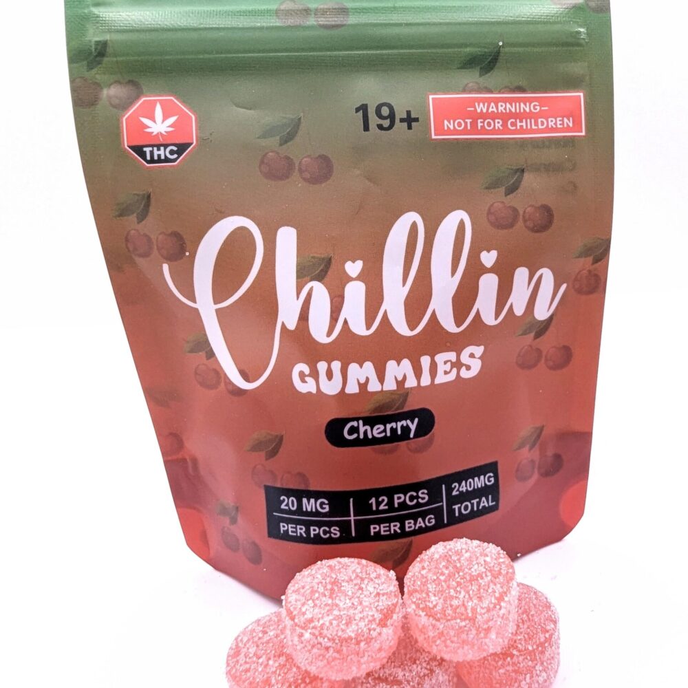 Chillin Gummies Edible ‘Flying’ 240mg THC (12pcs x 20mg) - Cherry