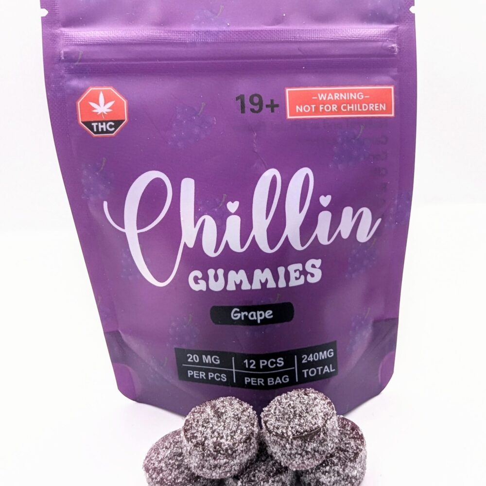 Chillin Gummies Edible ‘Flying’ 240mg THC (12pcs x 20mg) - Grape