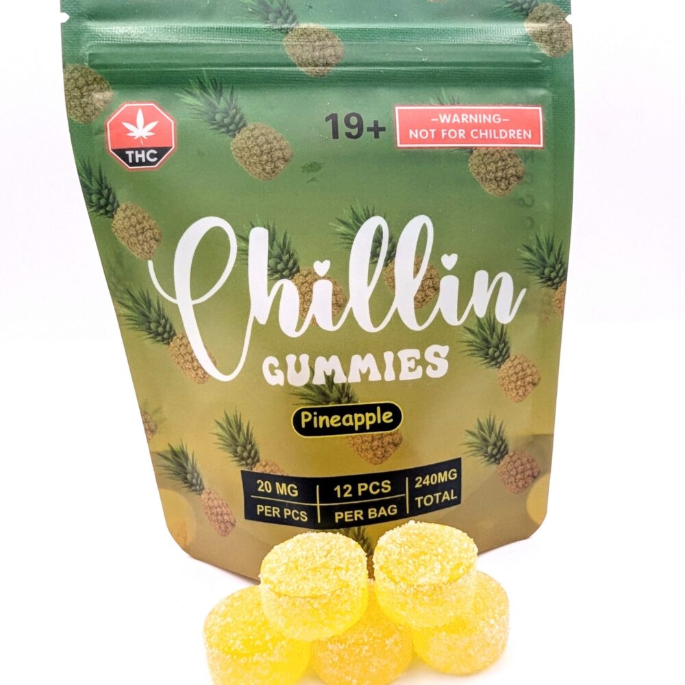 Chillin Gummies Edible ‘Flying’ 240mg THC (12pcs x 20mg) - Pineapple
