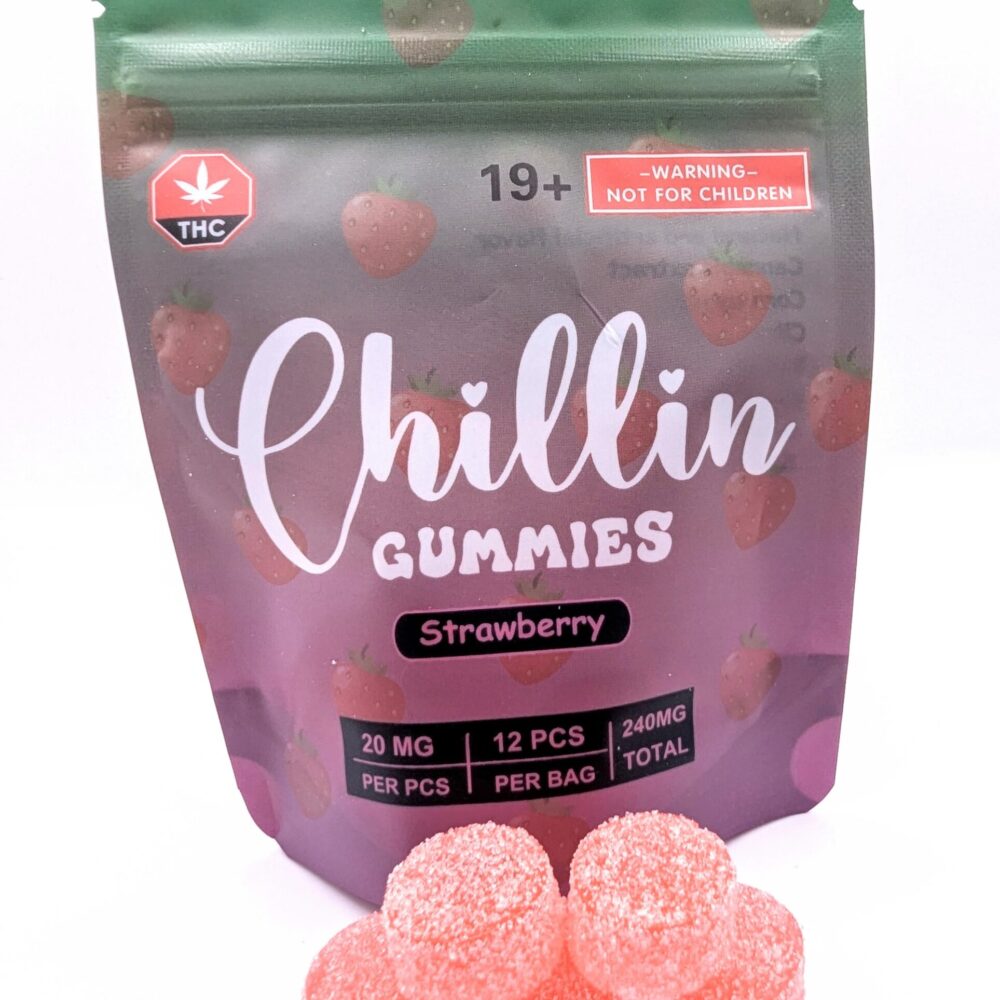 Chillin Gummies Edible ‘Flying’ 240mg THC (12pcs x 20mg) - Strawberry