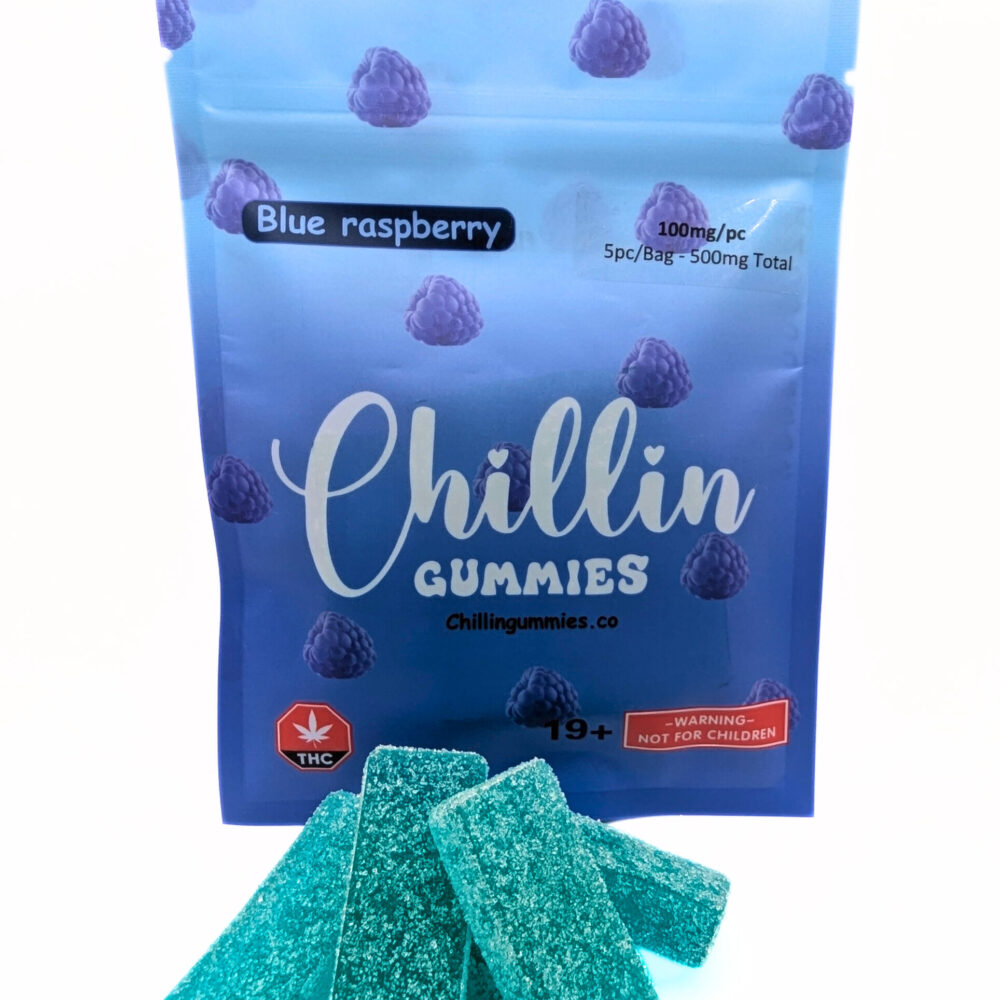 Chillin Gummies 'Extreme' 500mg THC (5pcs x 100mg) - Blue Raspberry