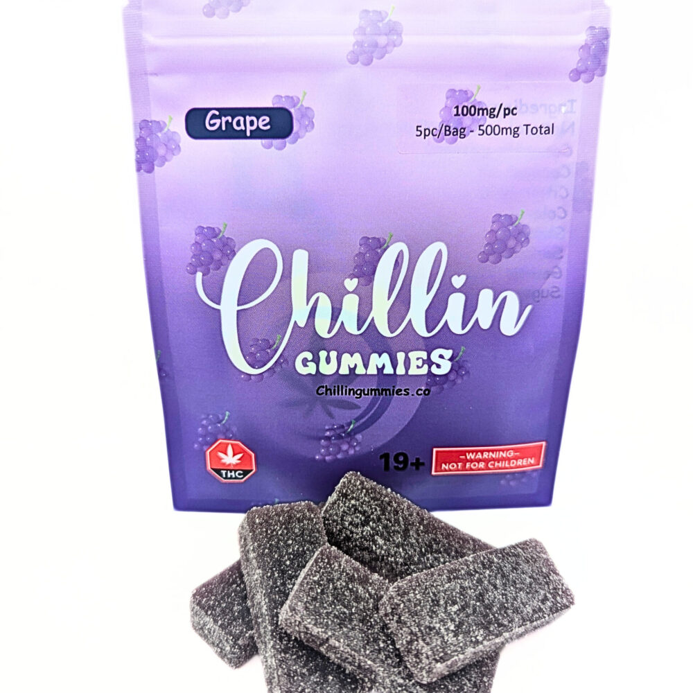 Chillin Gummies 'Extreme' 500mg THC (5pcs x 100mg) - Grape