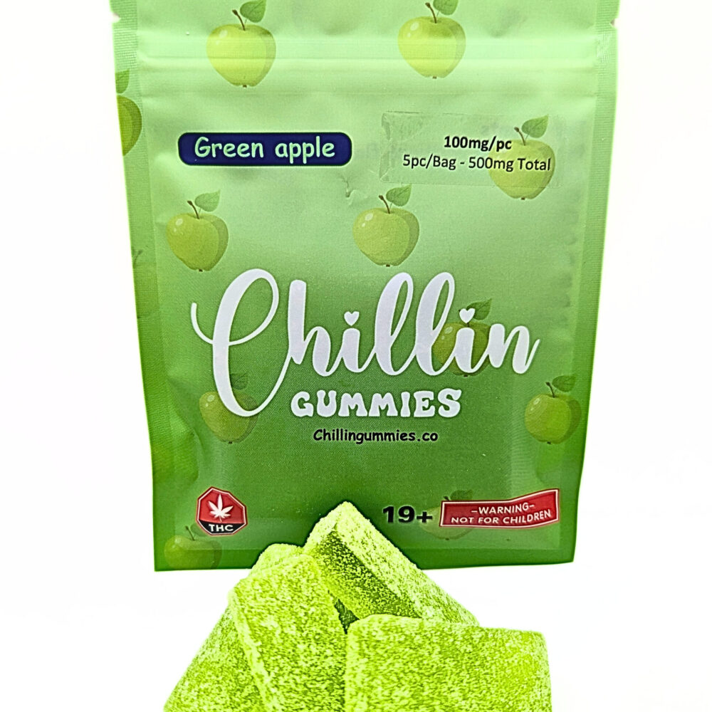 Chillin Gummies 'Extreme' 500mg THC (5pcs x 100mg) - Green Apple