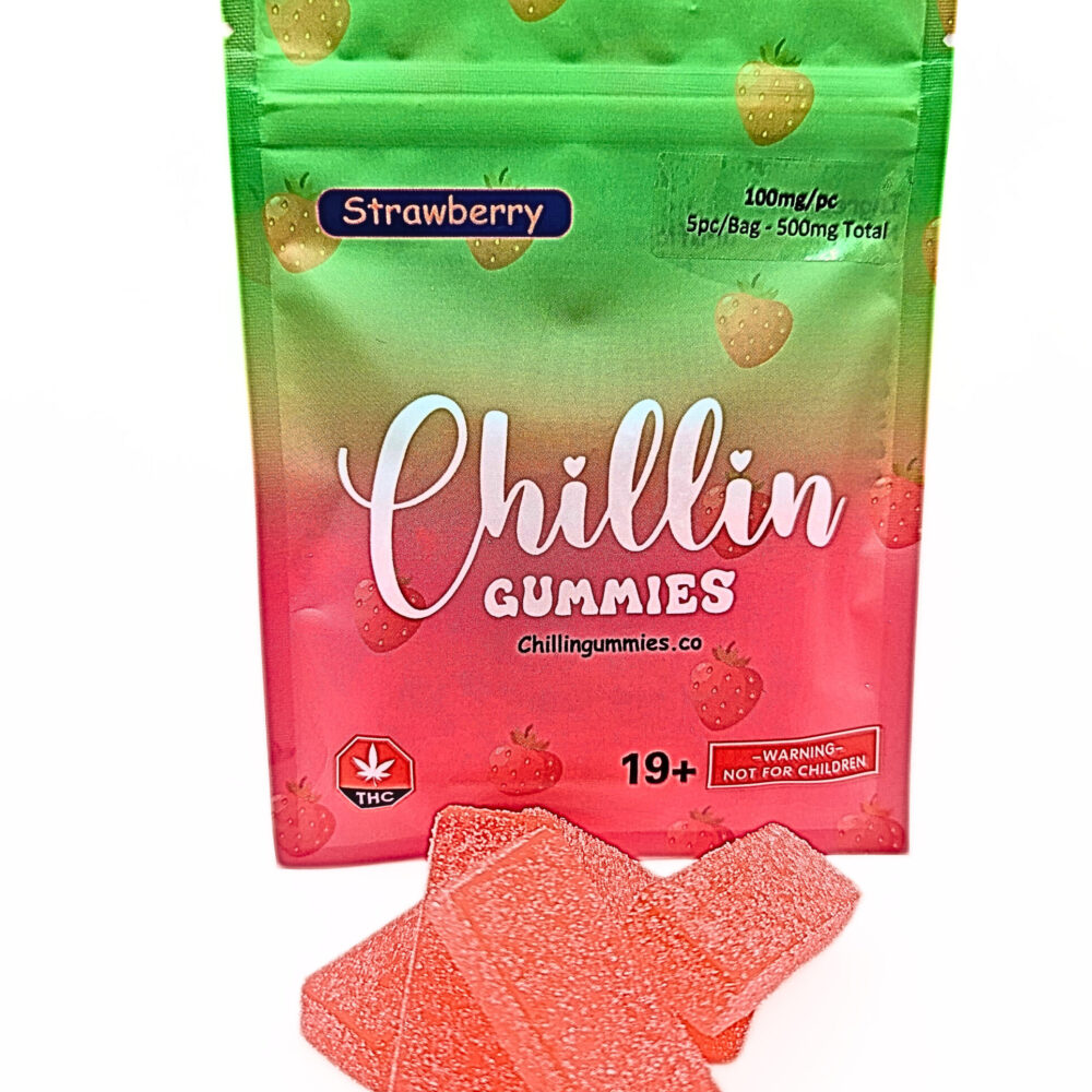 Chillin Gummies 'Extreme' 500mg THC (5pcs x 100mg) - Strawberry